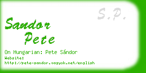 sandor pete business card